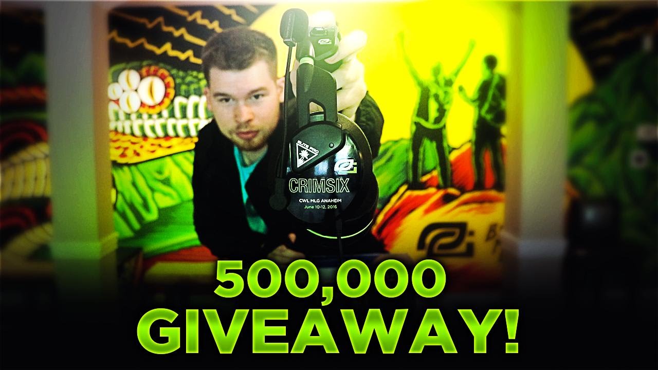 Crimsix's tweet card. 500,000 SUBSCRIBERS GIVEAWAY