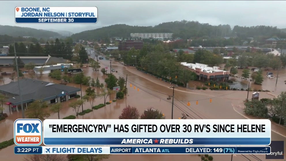 EmergencyRv's tweet card. Following Hurricane Helene, an organization has donated dozens of recreational vehicles to victims of the storm.