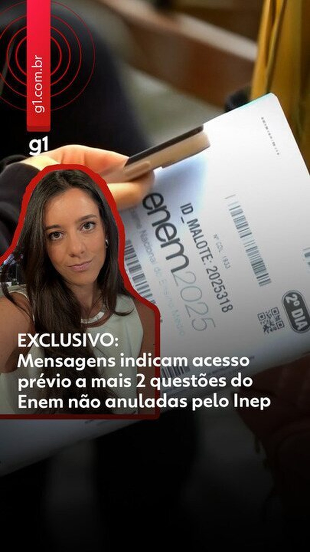 g1's tweet card. Inep anulou somente três das questões apresentadas por Edcley Teixeira em live; apuração do g1 mostra que ele adiantou ao menos outros cinco itens da prova em seus materiais.