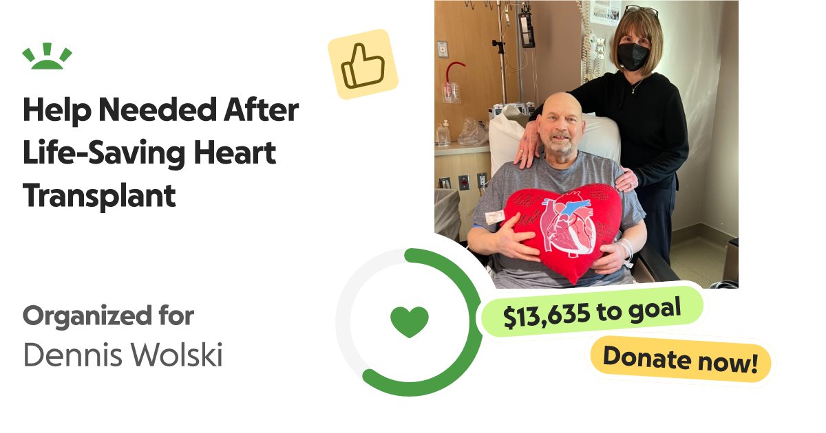 2kooI4you's tweet card. A Second Chance at Life—But Dennis Needs Your Help   Dear Friends, Fam… Kathryn Pesta needs your support for Help Needed After Life-Saving Heart Transplant