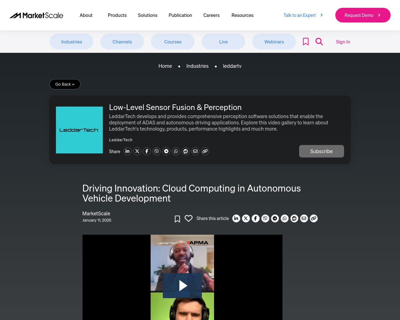 managetech_inc's tweet card. 要約: LeddarTechはADASや自動運転アプリケーションの展開を可能にする包括的な知覚ソフトウェアソリ