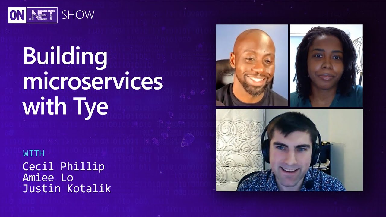 dotnet's tweet card. Building microservices with Tye