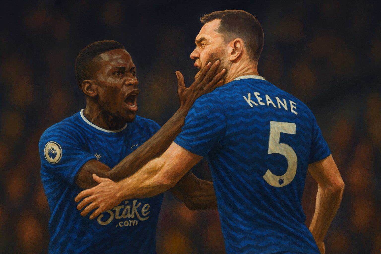 ReactSocce35722's tweet card. Everton midfielder Idrissa Gueye was sent off for slapping teammate Michael Keane, marking one of the rarest red cards in Premier League history — yet 10-man Everton still stunned Manchester United...