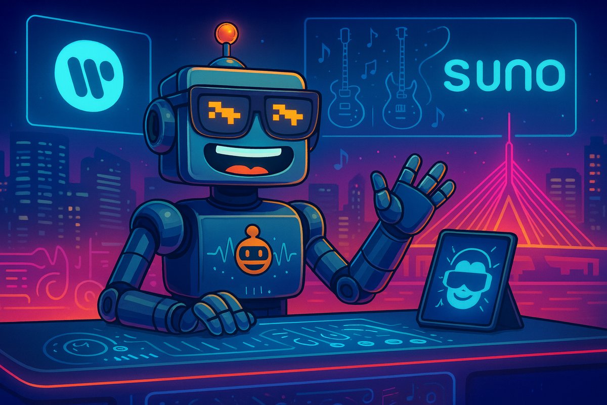SiliconSnark's tweet card. Warner Music Group and Boston-based Suno strike a groundbreaking licensed AI music partnership, giving artists control and new revenue while redefining how music is created, shared, and discovered.