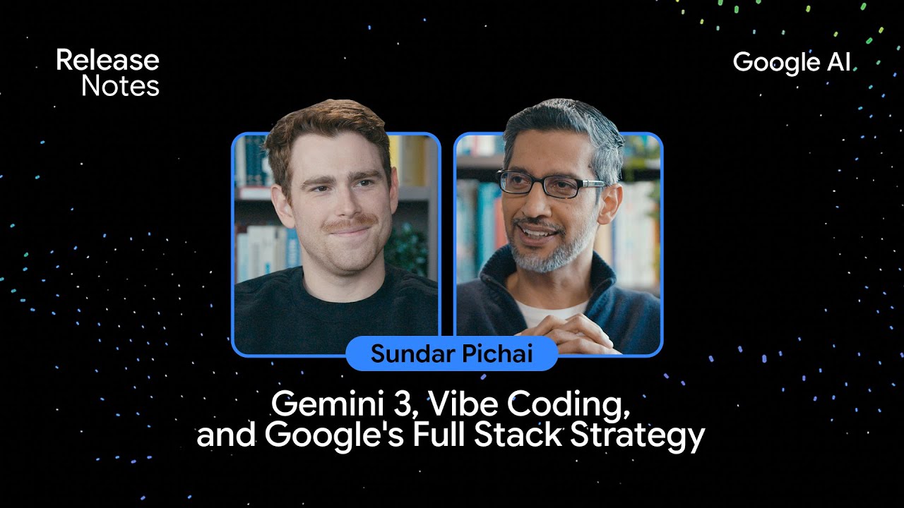 jimhwilliams1's tweet card. Sundar Pichai: Gemini 3, Vibe Coding and Google's Full Stack Strategy