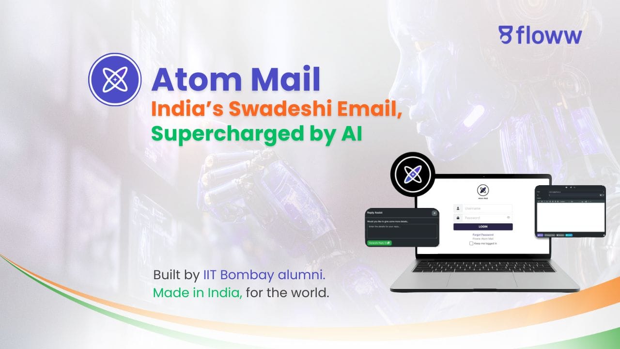 FlowwAPIs's tweet card. India’s Swadeshi push is back — learn why government departments should choose Atom Mail: data-residency, compliance, lower TCO, and procurement readiness.