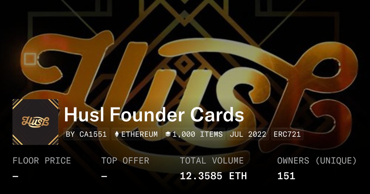 husldaily's tweet card. Husl is building the bridge between business and NFTs. Husl Founders are the driven, the passionate and the focused members of the community ready to change their future. Owning a Husl Founder Card...