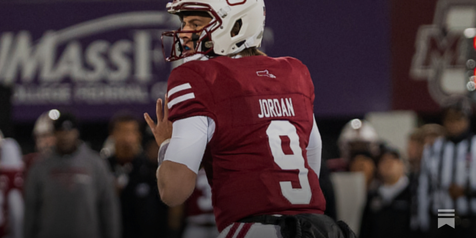 TheCursiveU's tweet card. The Minutemen lost to Bowling Green at home 45-14 on Tuesday night.