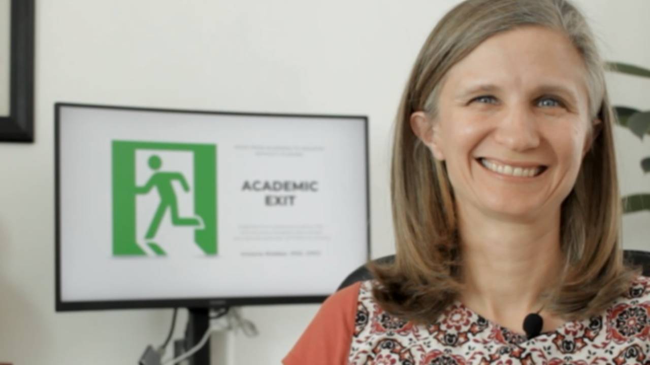 academic_exit's tweet card. Get tools, tips and insights tailored to PhD job-seekers.