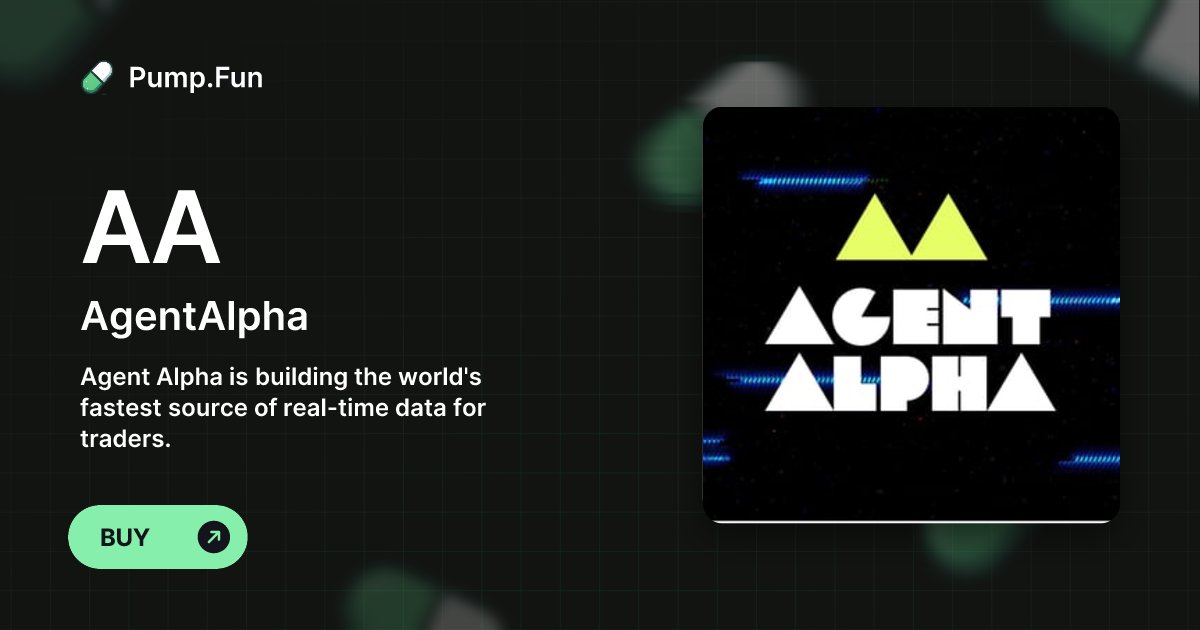 AgentAlphaAI's tweet card. Agent Alpha is building the world's fastest source of real-time data for traders.