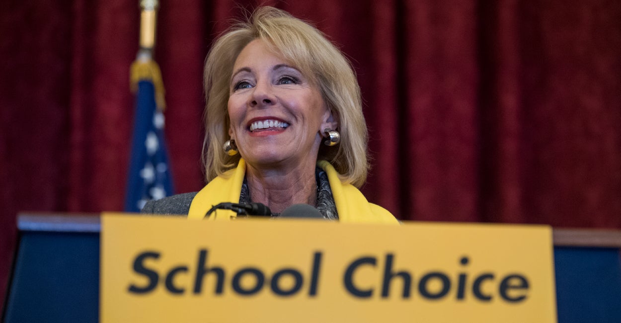 CommonCorner's tweet card. Education Secretary Betsy DeVos says that federal mandates “distort” what the education system should be, which is “a trusting relationship between teacher, parent, and student.”