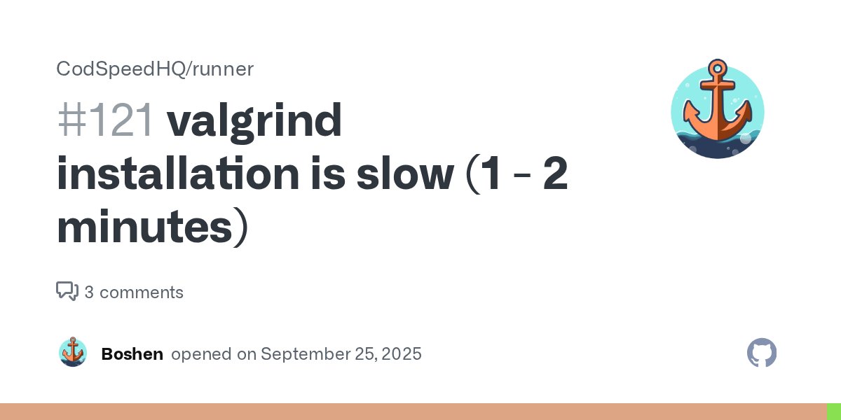 boshen_c's tweet card. We always assumed that cargo codspeed run is slow for the last past two years until today I discovered that the runner runs sudo apt-get update + sudo apt-get install. Raw logs 2025-09-25T10:23:29....