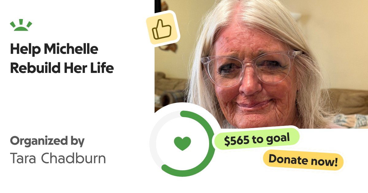 db_persoectives's tweet card. Hello my name is Tara Chadburn let’s show our Michelle how strong our community really is… Tara Chadburn needs your support for Help Michelle Rebuild Her Life