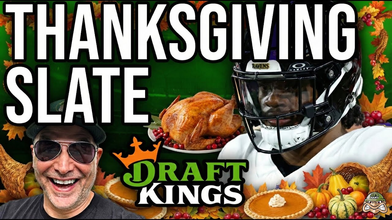 DFSArmy's tweet card. NFL DFS Thanksgiving Slate Strategy for DraftKings 2025