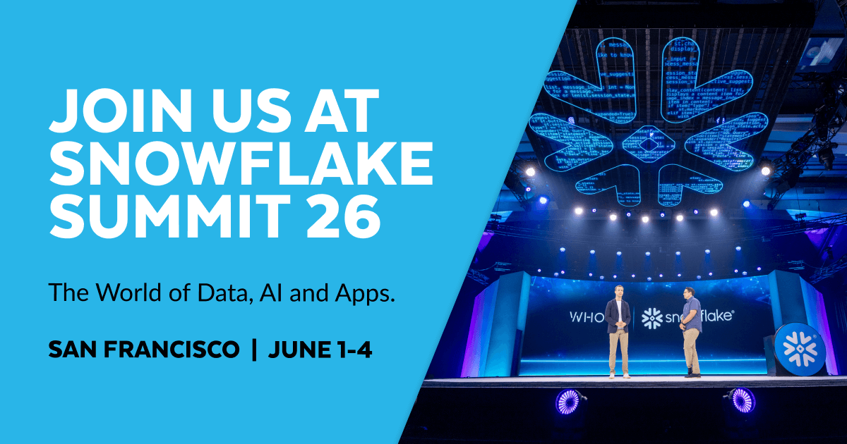 Snowflake's tweet card. Summit