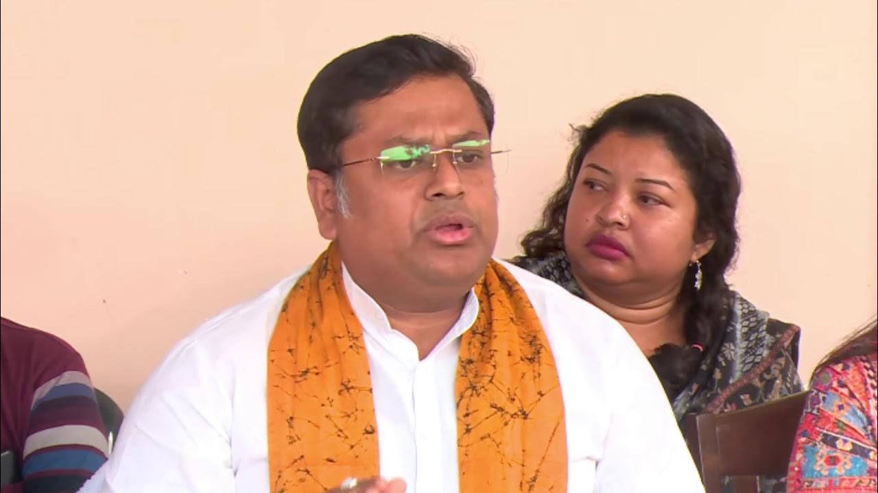 SuvankarDat's tweet card. Press Conference by Dr. Sukanta Majumdar,Minister of at Newtown...