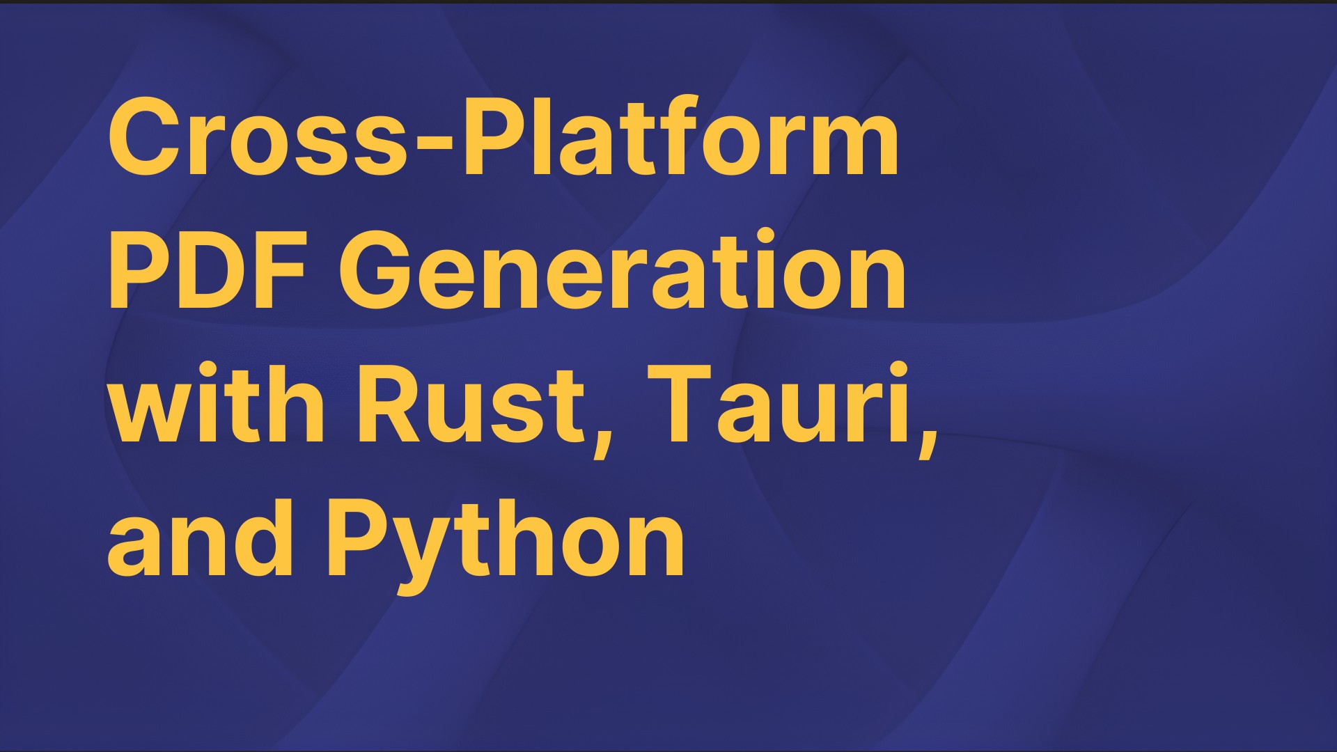 tauritutorials's tweet card. Walk through building a library to generate PDFs for Tauri and Python.