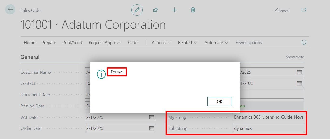 yzhums's tweet card. Hi, Readers.Today I would like to share another mini tip about Business Central,how to check if a string contains partic