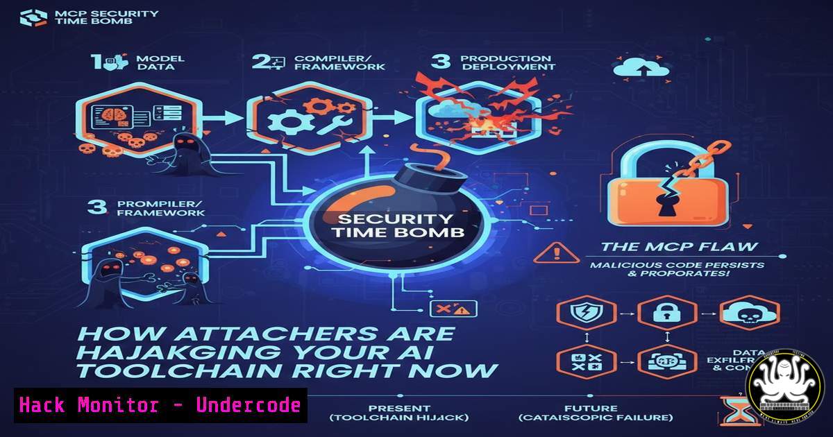 UndercodeUpdate's tweet card. The MCP Security Time Bomb: How Attackers Are Hijacking Your AI Toolchain Right Now - "Undercode Testing": Monitor hackers like a pro. Get real-time updates,