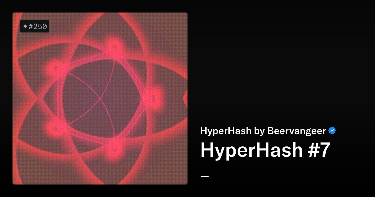 NFT_WhaleAlert's tweet card. Art Blocks Collection: Curated Heritage Art Blocks Collection: Curated series 2 Project Description: HyperHash explores the possibilities of representing abstract data on Ethereum as intuitive color...