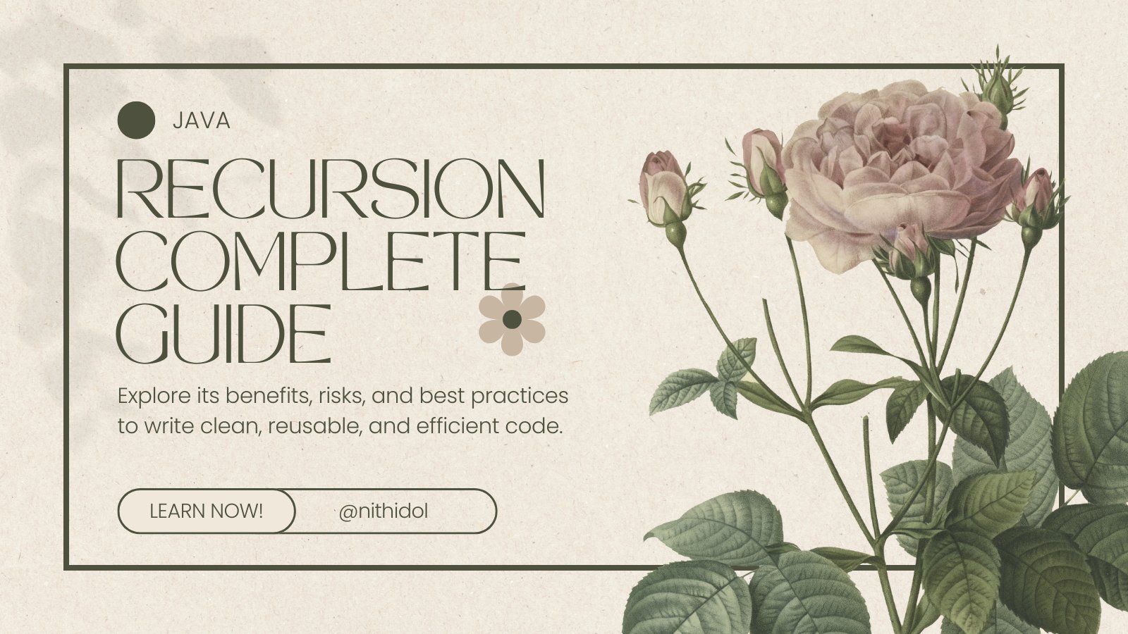 ThisIsNithidol's tweet card. Learn recursion in Java with this complete guide. Explore its benefits, risks, and best practices to write clean and reusable code.