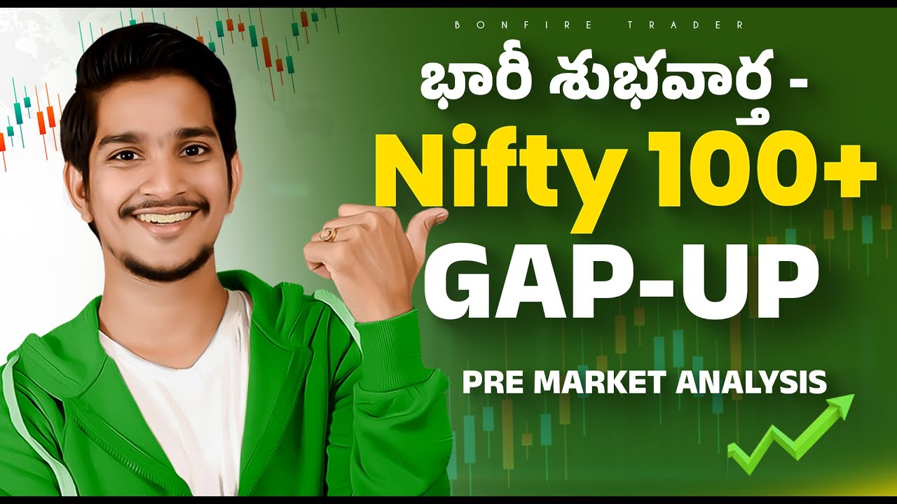 bonfiretrader19's tweet card. US Market Rally Explained: Nifty 100+Gap-Up | Bitcoin Trend | Airtel...