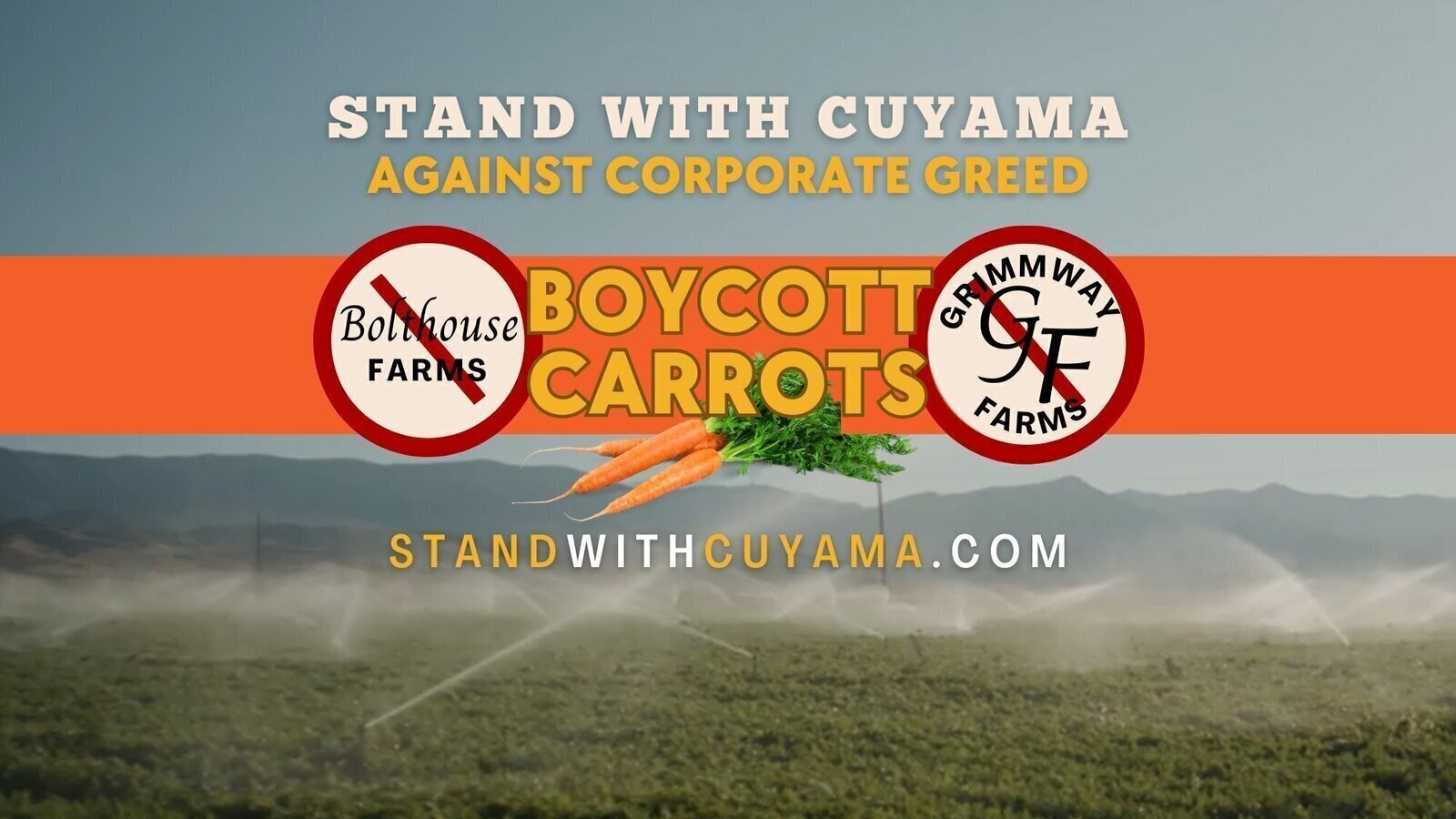 nonbinary_aries's tweet card. SAVE THE CUYAMA VALLEY GROUNDWATER BASIN - BOYCOTT CARROTS