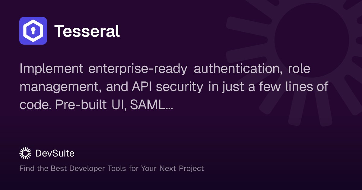 devsuiteco's tweet card. Implement enterprise-ready authentication, role management, and API security in just a few lines of code. Pre-built UI, SAML SSO, and fine-grained permissions.
