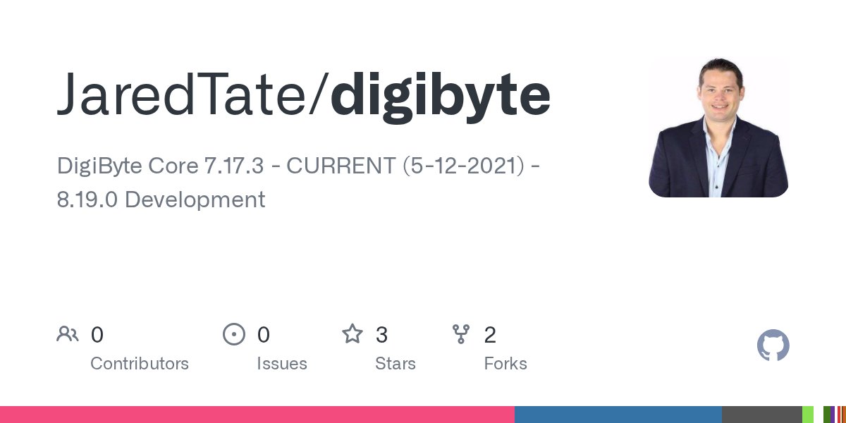 jaredctate's tweet card. DigiByte Core 7.17.3 - CURRENT (5-12-2021) - 8.19.0 Development - JaredTate/digibyte