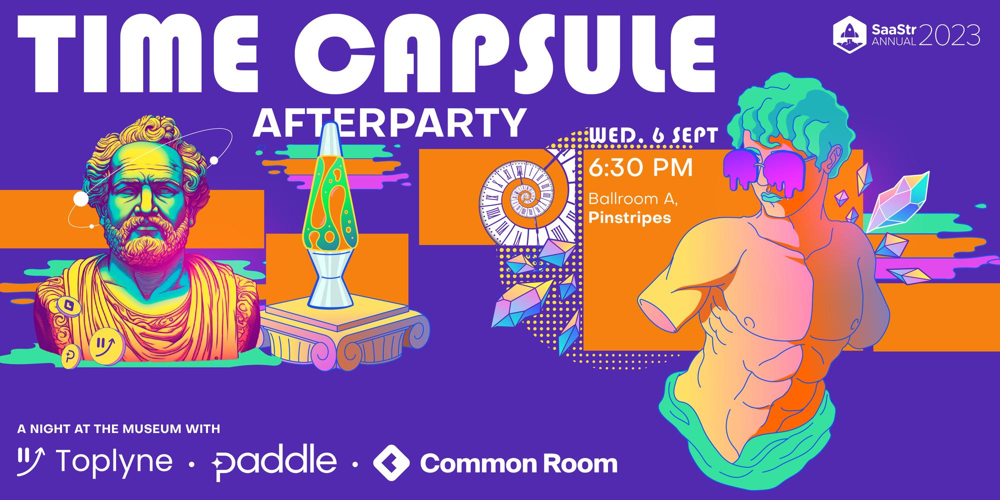 builtfordevs's tweet card. Step into the Time Capsule Afterparty: A realm where art, music, and celebration collide. Network, mix, and party with Toplyne, Paddle, and Common Room after…