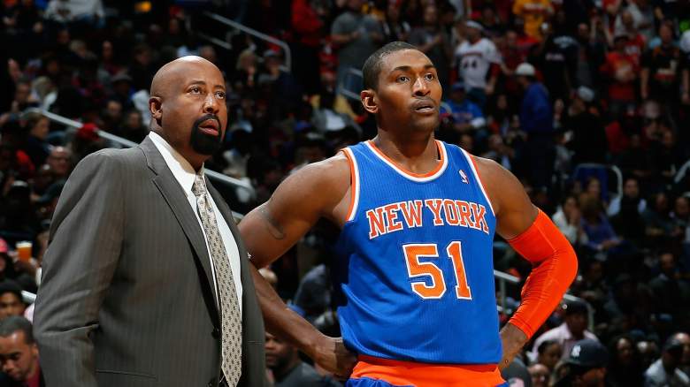eli_gregorski's tweet card. Metta Sandiford-Artest (formerly Ron Artest/Metta World Peace) had a strong stance on previously open New York Knicks head coach position.