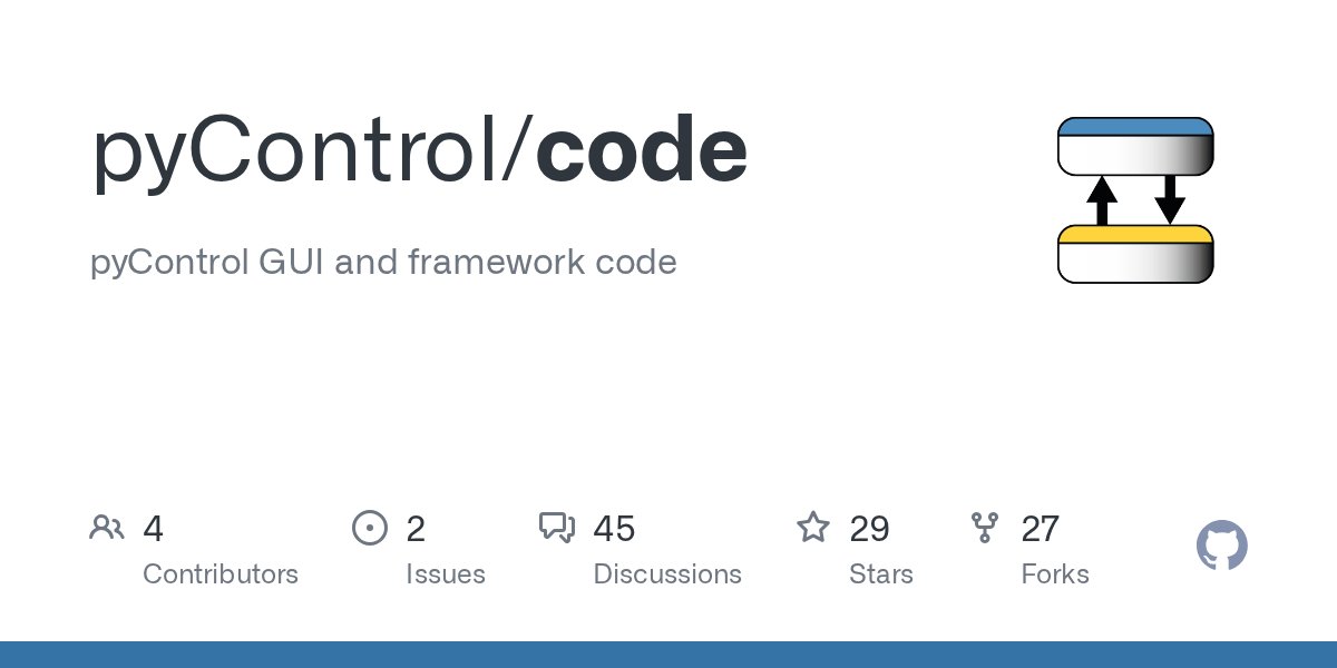 pyControl's tweet card. pyControl GUI and framework code. Contribute to pyControl/code development by creating an account on GitHub.