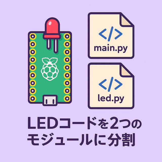 uCxFLYoz7pXx31C's tweet card. Raspberry Pi Pico / Pico2でLEDを滑らかにフェードさせるMicroPythonコードを、main.pyとled.pyの2つのモジュールに分割する手順を解説します。モジュール分割の考え方や実行手順、初心者がハマりやすいポイントまで丁寧に紹介。