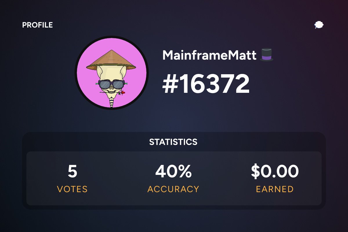 mainframe_matt's tweet card. Check out my Ponder profile! Trying to get started with Ponders but it doesn't recognize my wallet being configured yet? 🤷