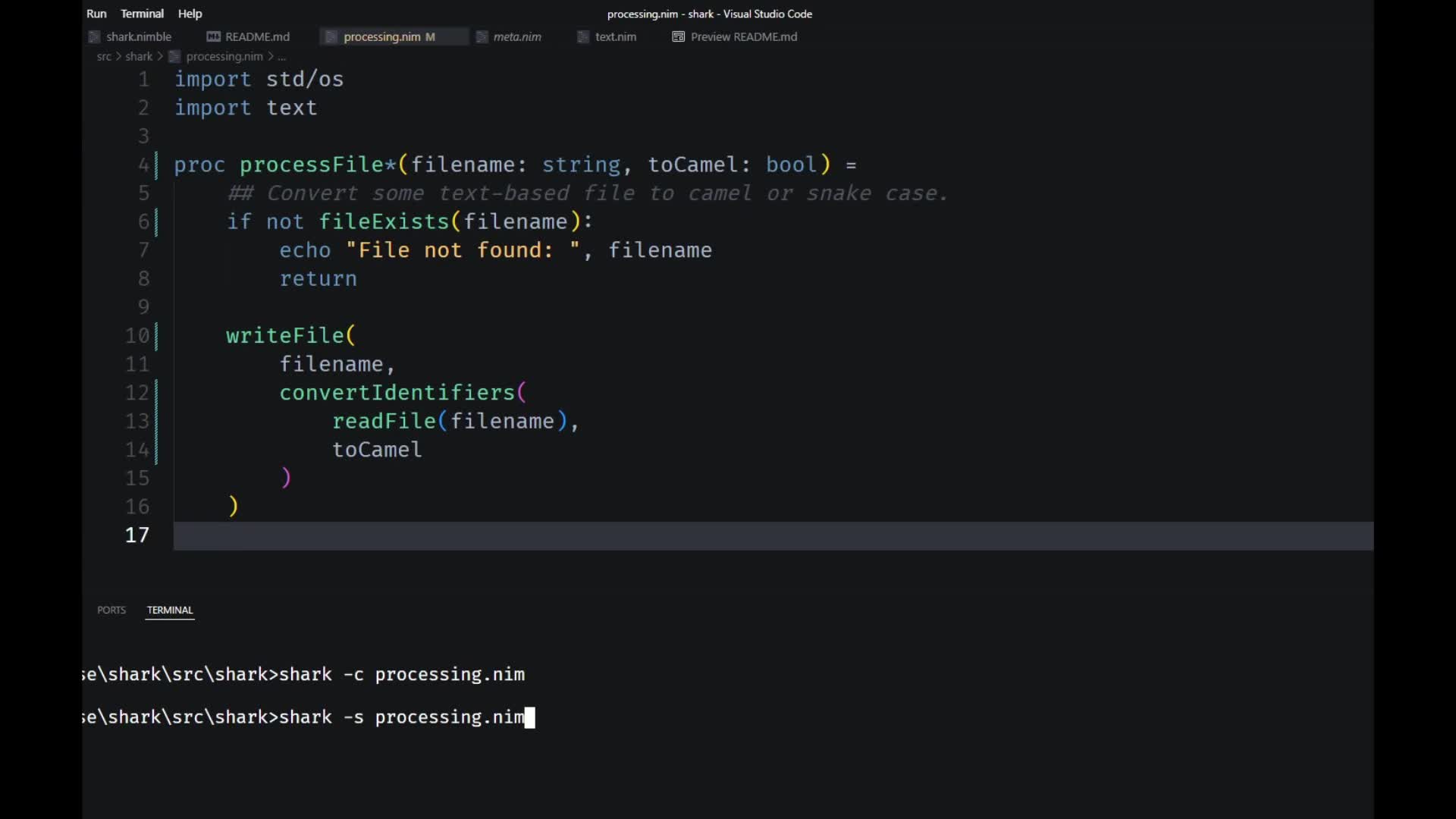 NimDiscussions's tweet card. Watch shark_demo | Streamable