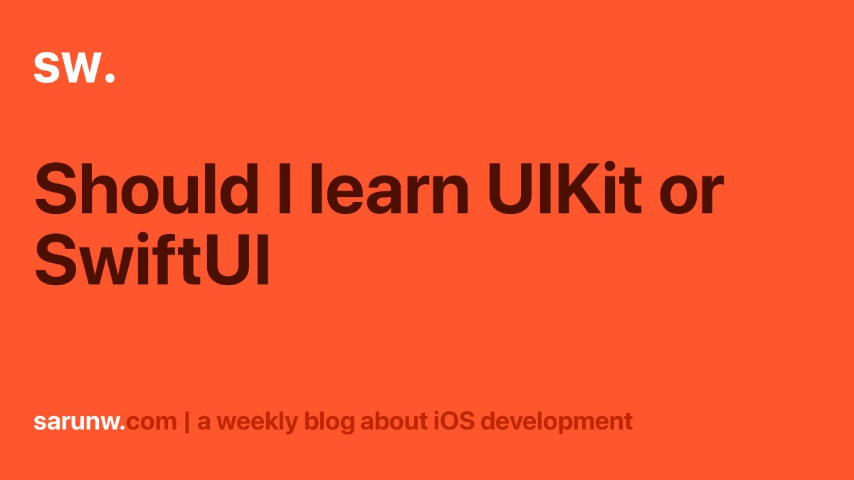 sarunw's tweet card. The most popular question since the introduction of SwiftUI. Here is my thought after WWDC20.