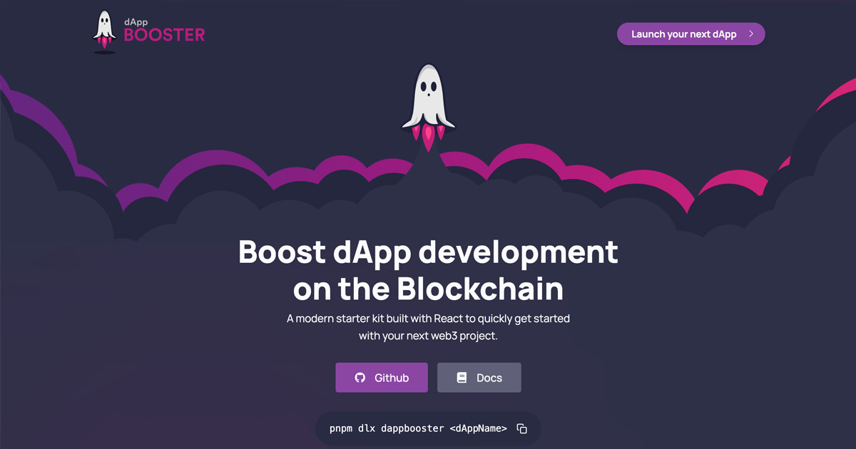 bootnodedev's tweet card. dAppBooster is a modern blockchain boilerplate built to quickly get you started with the development of your next Web3 project.