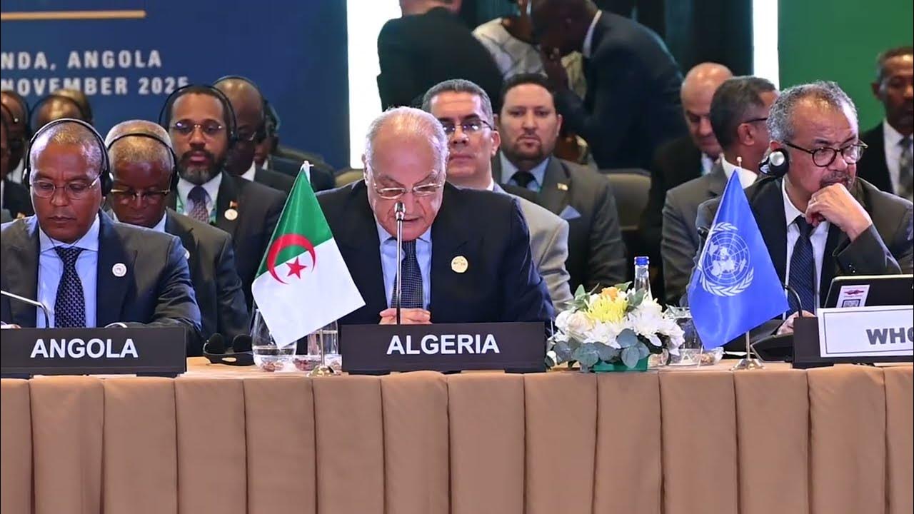 Algeria_MFA's tweet card. كلمة وزير الدولة،السيّد أحمد عطاف،بالقمة الإفريقية-الأوروبية عن السلم...