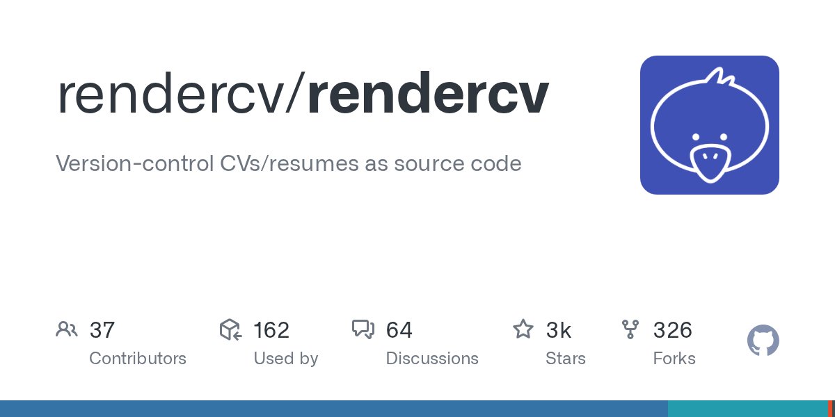 devopsfortunato's tweet card. Version-control CVs/resumes as source code. Contribute to rendercv/rendercv development by creating an account on GitHub.