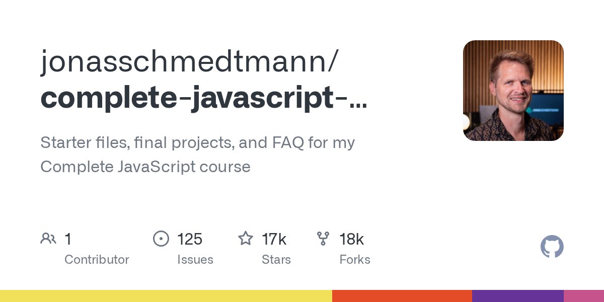 Shefali__J's tweet card. Starter files, final projects, and FAQ for my Complete JavaScript course - jonasschmedtmann/complete-javascript-course