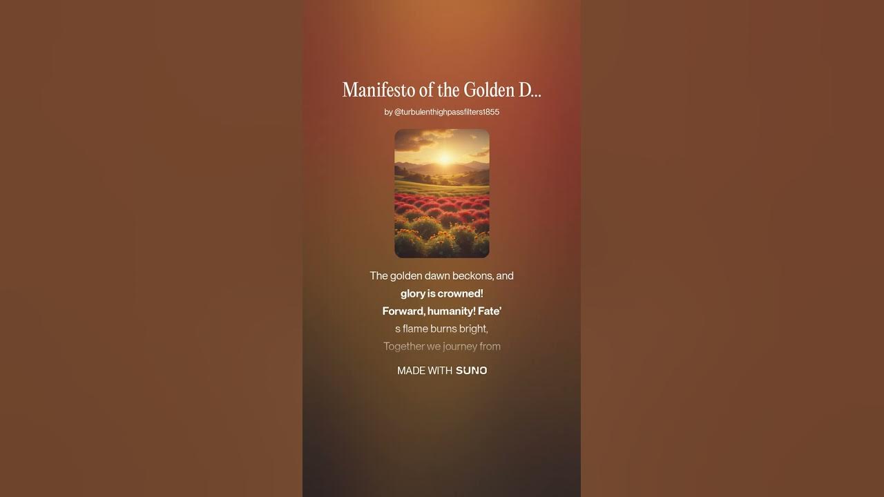 GharrHome's tweet card. Manifesto of the Golden Dawn 3 #AI #Song by #Suno #lyrics by #ChatGPT...