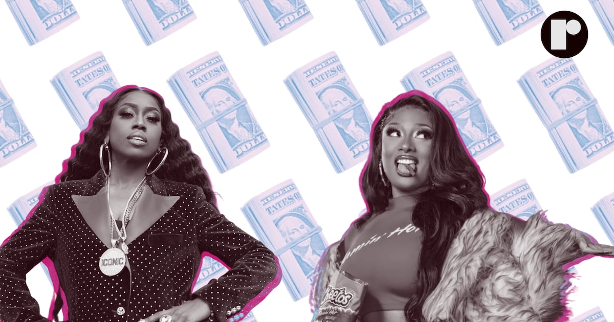 reckonnews's tweet card. Black female rappers are pouring back into their communities by eliminating sweeping amounts of student and rent debt.