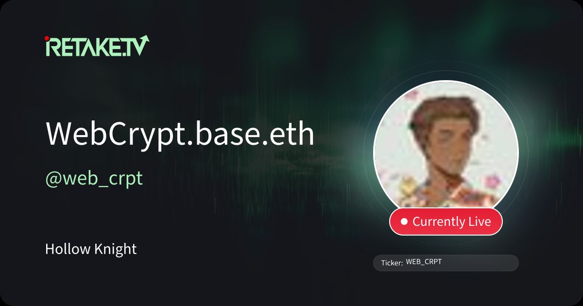 Web_Crpt's tweet card. WebCrypt.base.eth 🥷🛠️ is live, join now, watch, connect and trade.