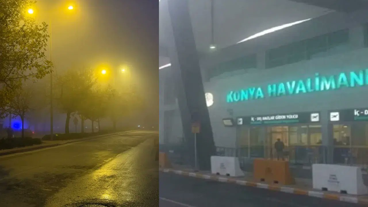 BBN_Haber's tweet card. Konya güne sis bulutlarıyla başladı. Bu aylarda Konya için klasik olan bu tablo çerçevesinde görüş mesafesi çok düşerken bazı uçak seferleri de iptal edildi