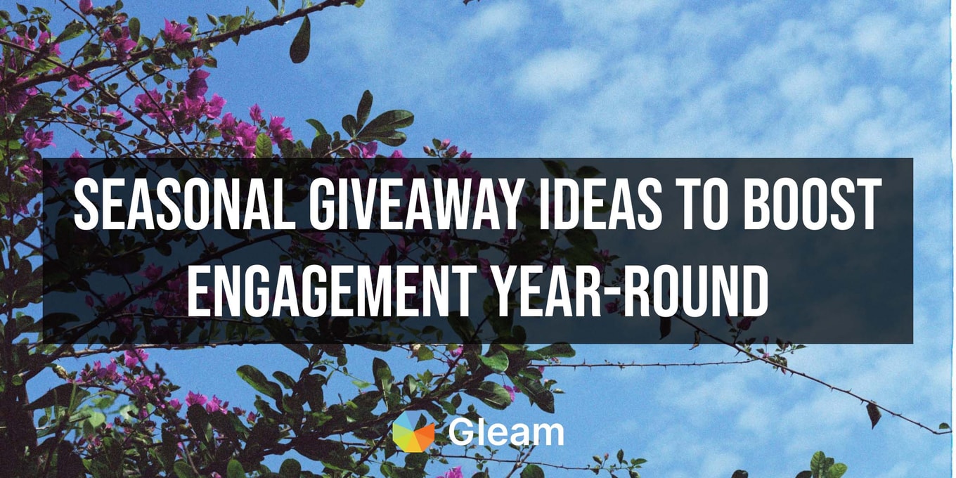 gleamapp's tweet card. Timely giveaway ideas for every season to grow your audience and boost engagement. Learn how to launch seasonal campaigns using Gleam’s templates and tools.