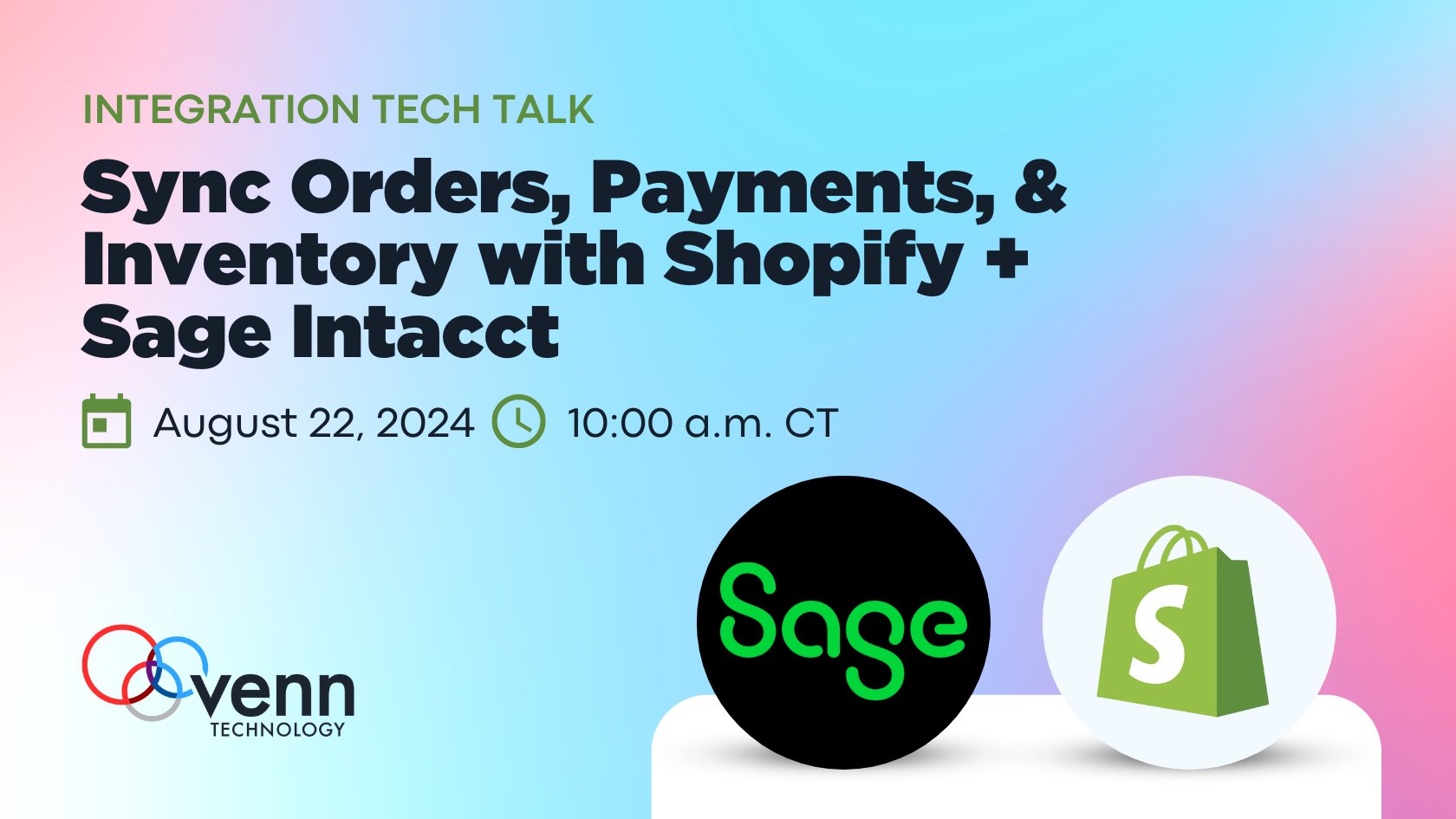 venn_tech's tweet card. Manually tracking orders and transactions between Shopify and Sage Intacct? Integration and automation can help.