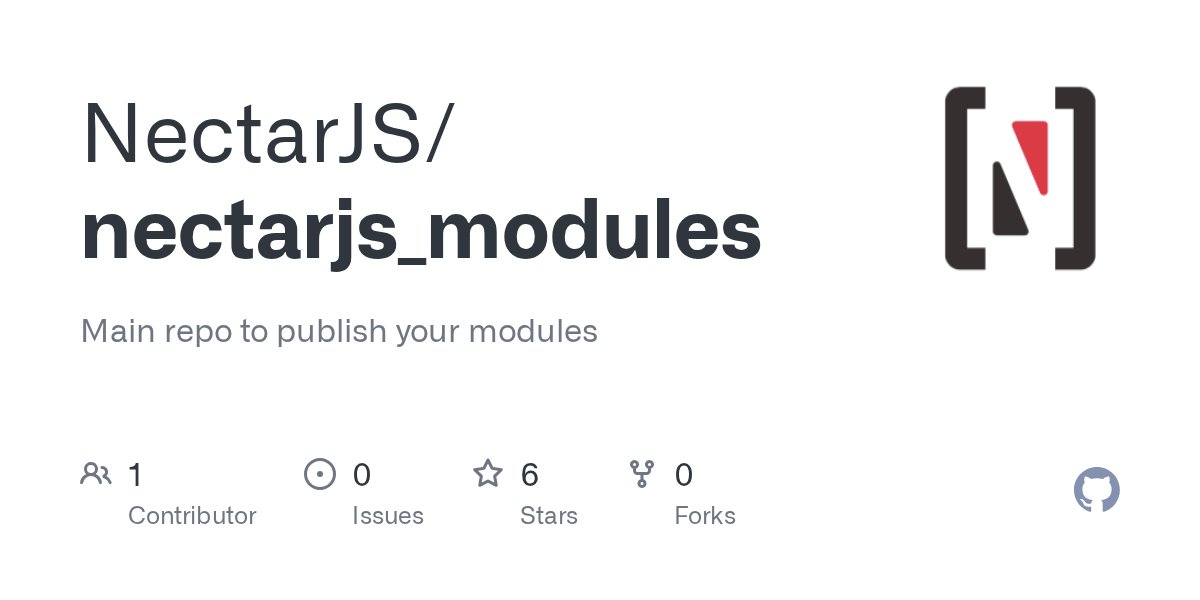 NectarJS's tweet card. Main repo to publish your modules. Contribute to NectarJS/nectarjs_modules development by creating an account on GitHub.