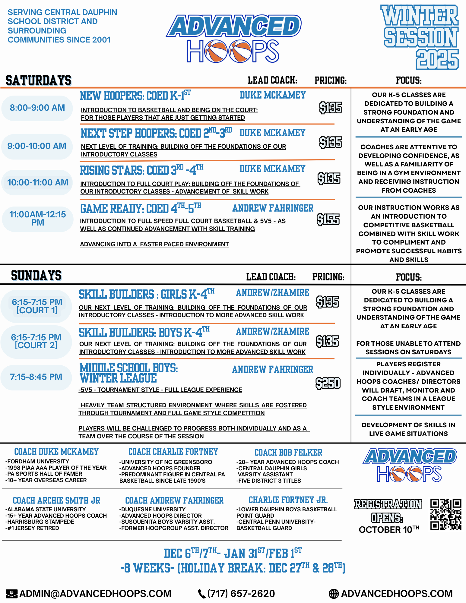 AdvancedHoops1's tweet card. Welcome to Advanced Hoops Advanced Hoops officially began the summer of 2001 under the direction of Charlie Fortney through “Summer Basketball Camps”. Since then, Charlie has worked closely with many...