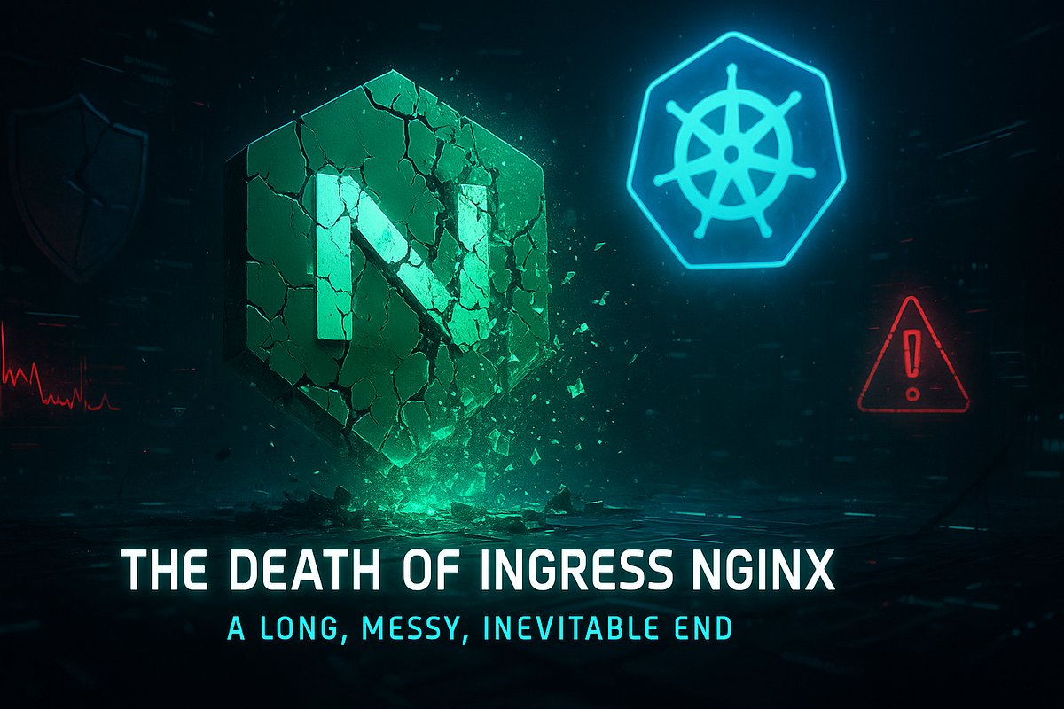 devops_blog's tweet card. With Ingress NGINX retiring in 2026, Kubernetes users must face the uncomfortable truth: it became too complex, too insecure, and too…