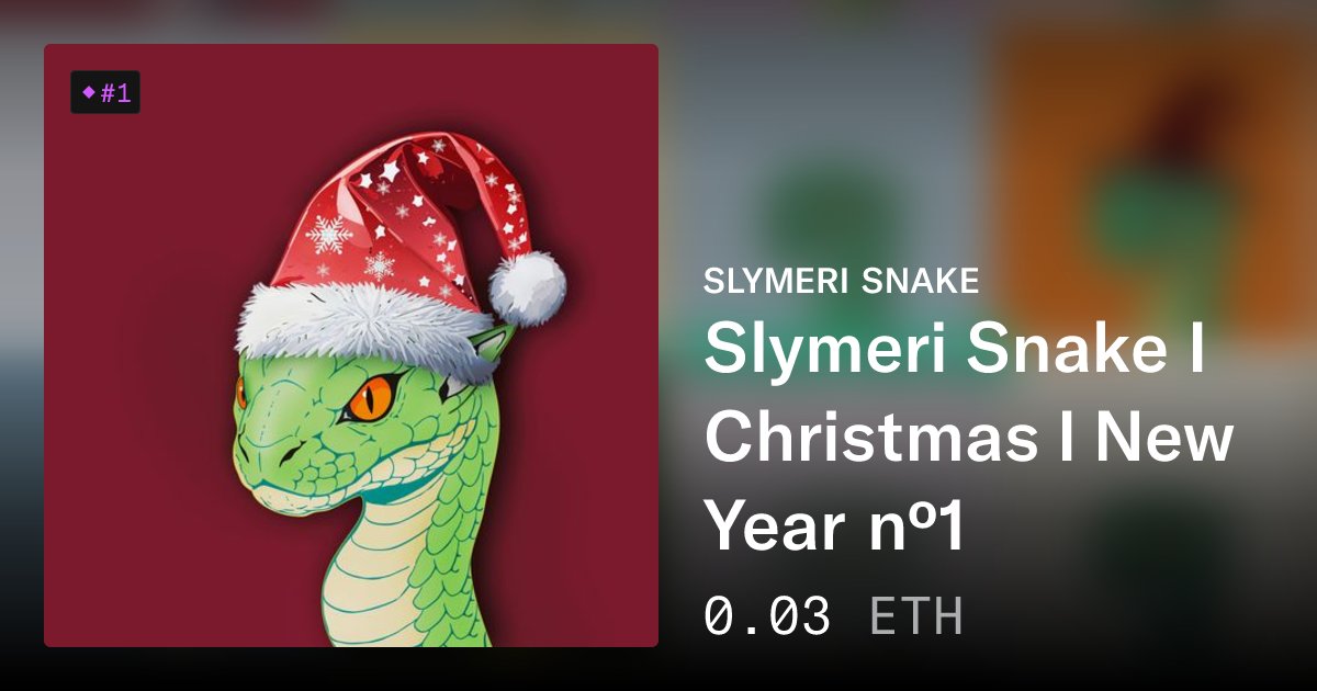 ASLVU_'s tweet card. Slymeri Snake is a snake NFT presented in the digital world. It stands out with its unique appearance, which distinguishes it from other snakes. It symbolizes wisdom, knowledge and curiosity. It is...